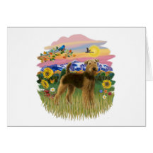 Pays de montagne - Airedale (support) Cartes De Vœux