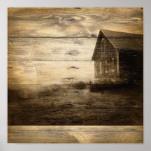pays occidental de ferme de fibre de bois rustique affiche
