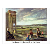 Paysage avec Farmers By Le Nain Louis Carte Postale