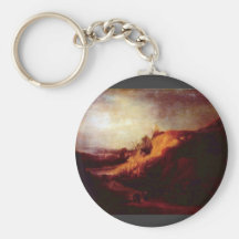 Paysage avec le baptême par Rembrandt Porte-clefs