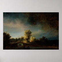 Paysage de peinture d'art de Rembrandt Poster