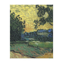 Paysage de Van Gogh au crépuscule 1890 Toiles Tendues Sur Châssis