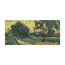 Paysage de Van Gogh au crépuscule 1890 Toile Tendue