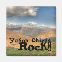 Paysage d'imaginaire ; ROCHE de poussins du Yukon  Magnets Pour Réfrigérateur