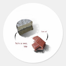 Peace.Love.Chocolate. Ronde Stickers
