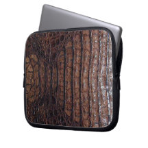 Peau classique #1 d'alligator de Brown Housses Pour Ordinateur Portable
