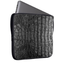 Peau noire classique #2 d'alligator trousse pour ordinateur portable