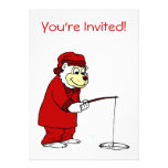 Pêche de glace d'ours blanc dans des pyjamas invitations personnalisées