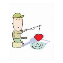 pêche pour l'amour cartes postales
