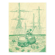 Pêche vive carte postale