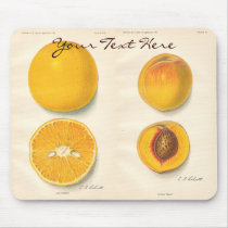 Pêches vintages et oranges Mousepad