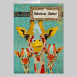 Peeking  Giraffes  Father's Day Card cartes