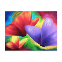 Peinture colorée de papillon - multi carte postale