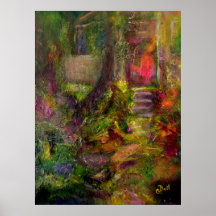 Peinture d'art de cottage affiche