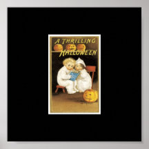 Peinture de Halloween des enfants lisant l'histoir Posters