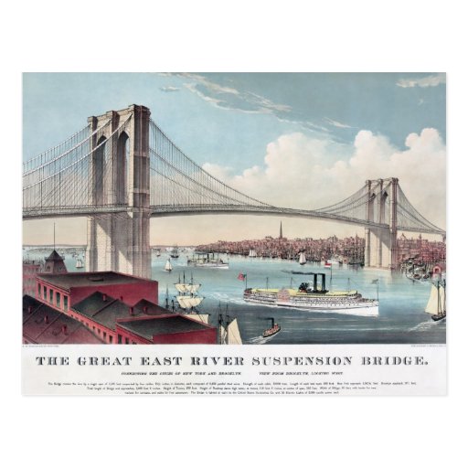 Peinture de pont de Brooklyn Cartes Postales