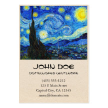 Peinture fraîche de Vincent van Gogh de nuit étoil Modèles De Cartes De Visite