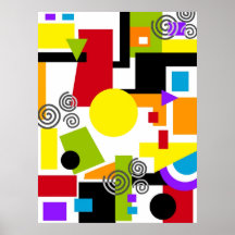 Peinture géométrique abstraite affiches