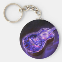 Peinture légère : guitare - porte-clef