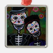 Peinture mexicaine d'amants ornement de noël