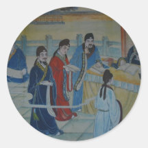Peinture murale chinoise adhésif rond