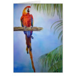 Peinture tropicale de thème de plage d'oiseau de p cartes de vœux