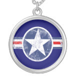 Pendentif blanc d'étoile patriotique et bleu rouge