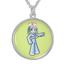 Pendentif d'argent sterling d'infirmière et de sté