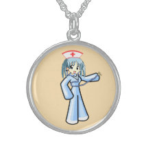 Pendentif d'argent sterling d'infirmière et de sté