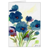 Pensées bleues cartes