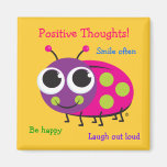 Pensées positives - aimant mignon de coccinelle
