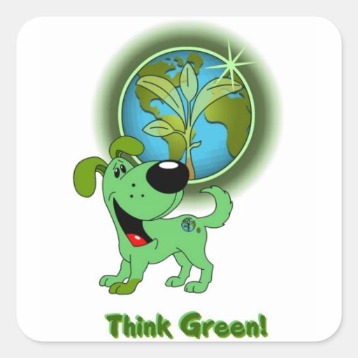 Pensez le vert ! - Feuille Stickers Carrés