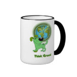 Pensez le vert (la feuille) mugs à café