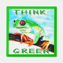 pensez le vert magnets pour réfrigérateur