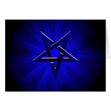 Pentagone étoilé inversé par bleu sinistre carte