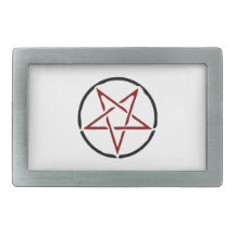 Pentagone étoilé rouge boucles de ceinture rectangulaires