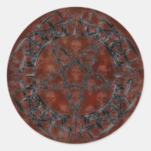 Pentagone étoilé tribal noir autocollant