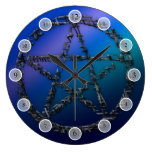 Pentagramme bleu horloge