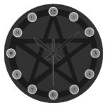 Pentagramme noir pendules murales