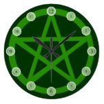 Pentagramme vert horloges murales