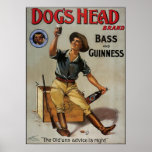 Perche et Guinness de la tête de chien Affiches