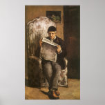 Père de la lecture d'artiste par Cezanne, beaux-ar Poster