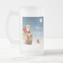 Père Noël descendant la conception vintage de chem Mug À Café
