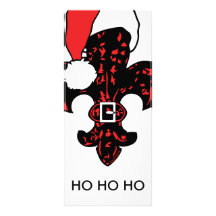 Père Noël Fleur de lis (rouge) Double Cartes Customisées