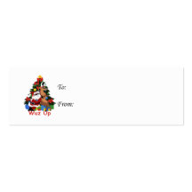 Père Noël frais et étiquettes de cadeau de renne Cartes De Visite Personnelles