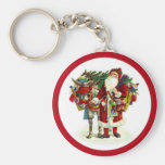 Père Noël victorien et âne Porte-clefs