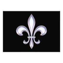 Perle Style Fleur de Lis Invitations Personnalisées