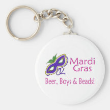 Perles de garçons de bière de mardi gras porte-clefs