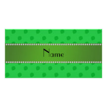 Personalized name green strawberries picture card