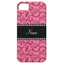 Personalized name pink swirls iPhone 5 case